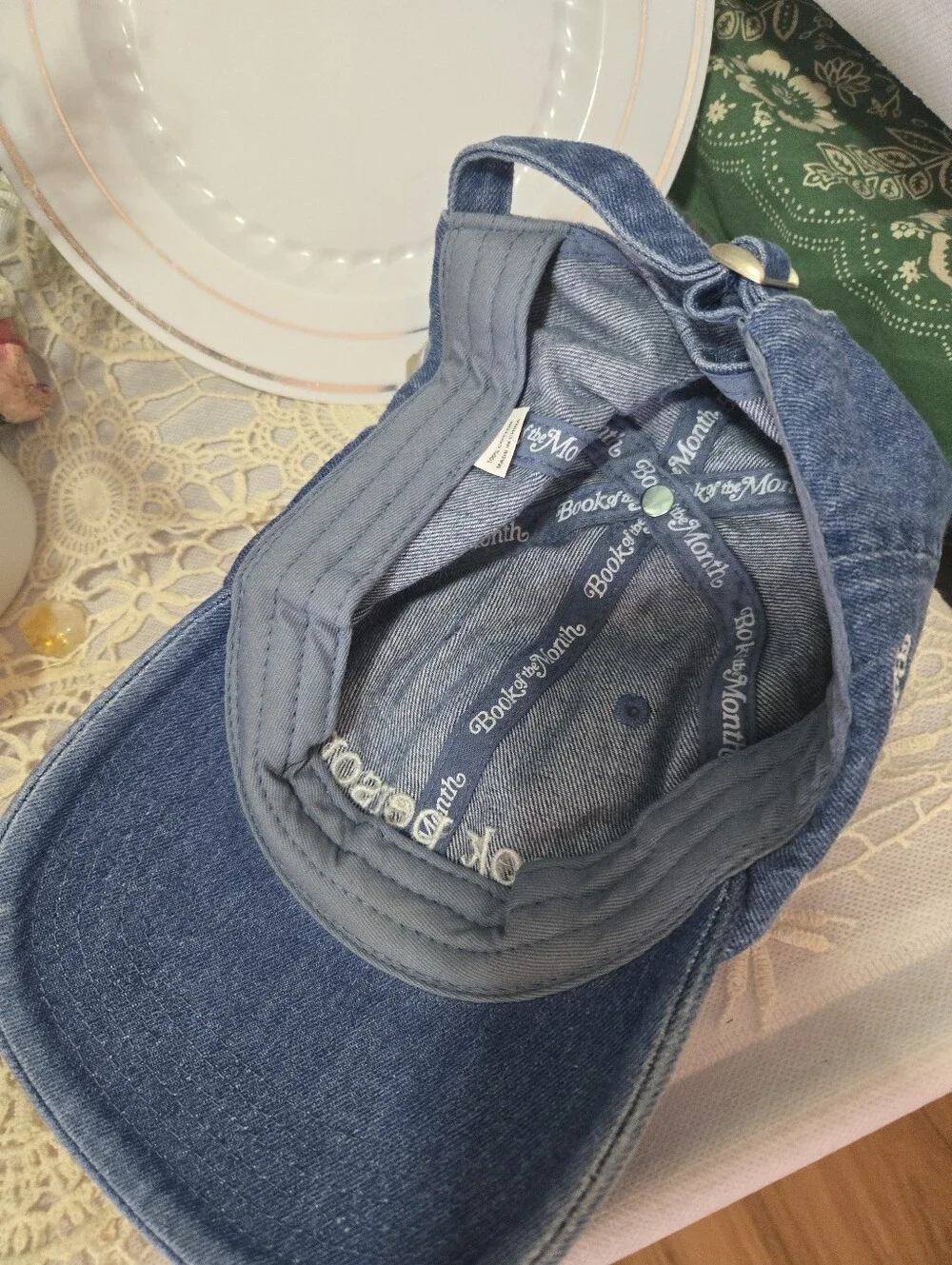 4/$15 Boho Person Blue Denim Baseball Cap Adjustable 100% Cotton Hippie Hat